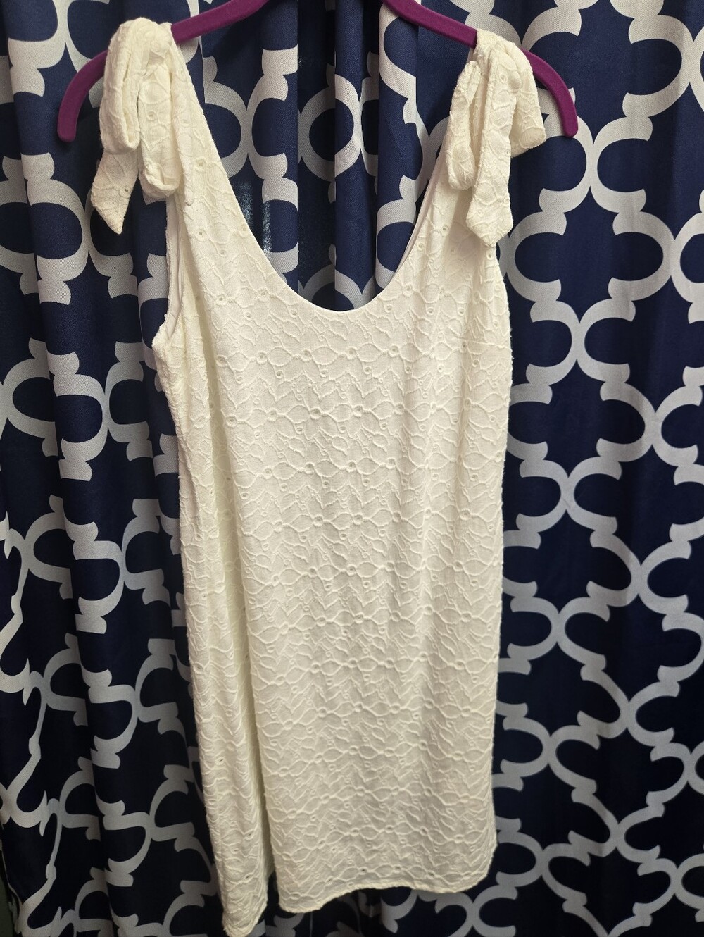 Line And Dot Women's Cream Lace Tie-Shoulder Dress Size Small